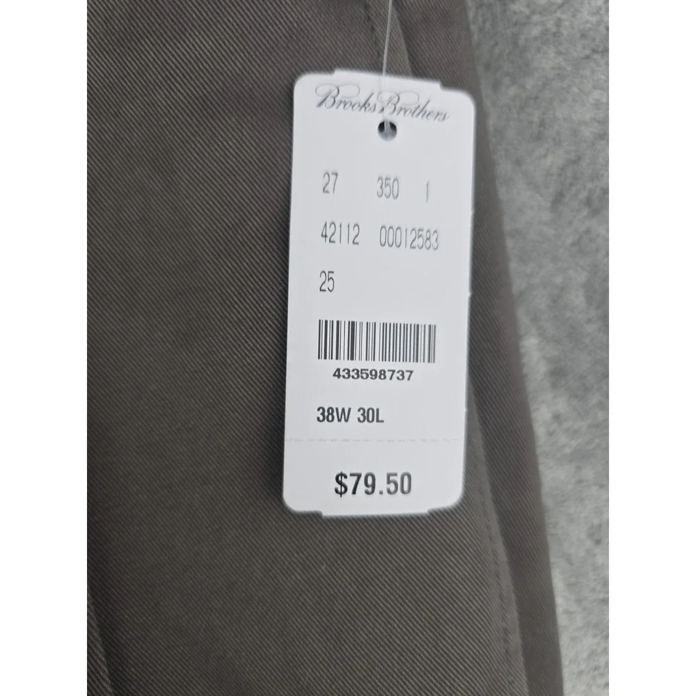 Brooks Brothers Advantage Chino Pants Mens 38x30 Brown Elliot Khaki‎ NWT